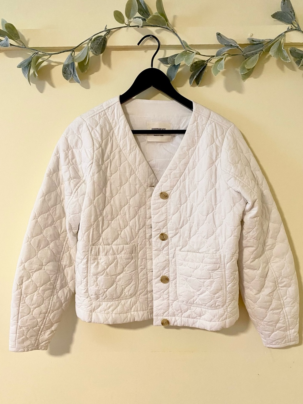 GoodThreads White Quilted Puffer Jacket - Picture 2 of 11
